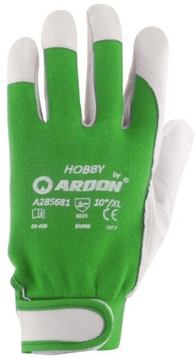Pracovné rukavice kožené HOBBY Strong, 1 pár, veľkosť 8 M