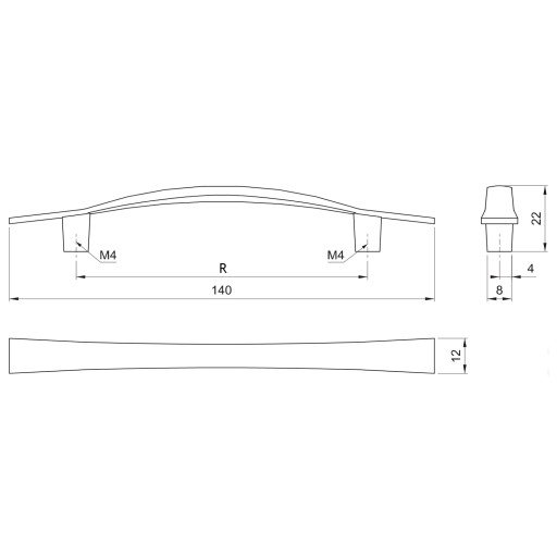 Nábytková úchytka LCK-15, rozteč 96mm, matná - 2 ks