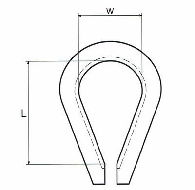 Lanový náprstok, pozinkovaný M6, 6 mm, 5 ks.