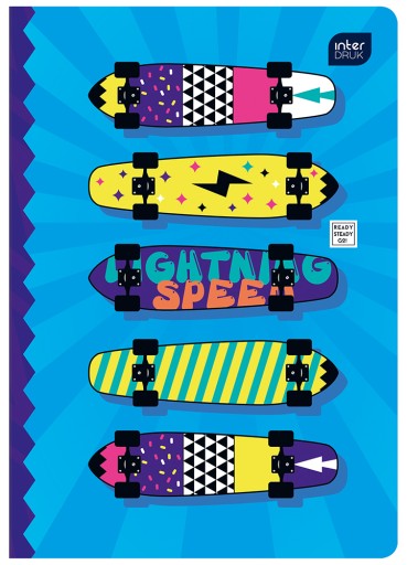 Zápisník A5/16k, farebná mriežka, UV mix, Interprint