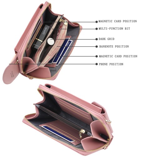 Taška Mini Clutch Bag, Peňaženka na telefón, šedá