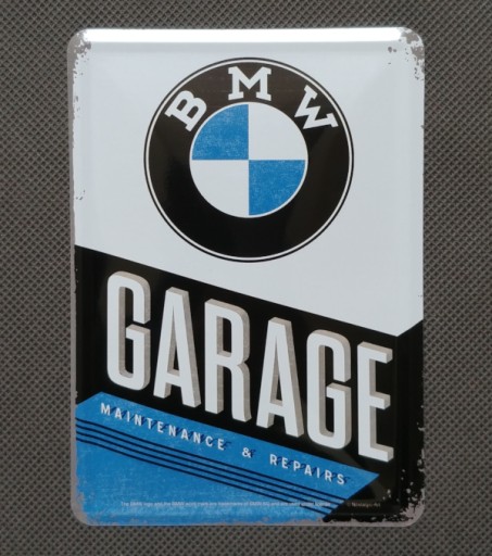 Plechová pohľadnica 14x10cm BMW-Garáž darček