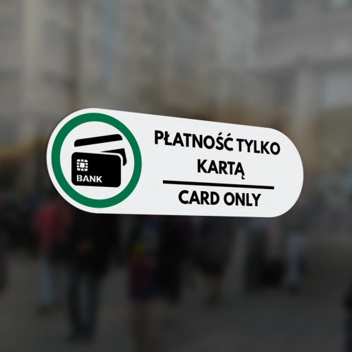 Platba len kartou - nálepka len kartou 5x15