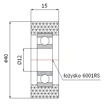 FI 40 POLYURETÁNOVÝ VALEC FI 12 VALEC ŠÍR 15 mm