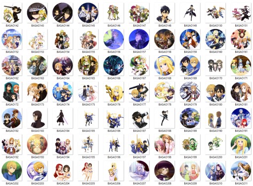 Manga Anime Sword Art Online Pins VEĽKÝ VÝBER