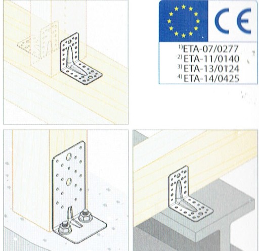 KM9 Uhlová tesárska spojka 80x80x80x2,0, SCHVÁLENÁ MONTÁŽ