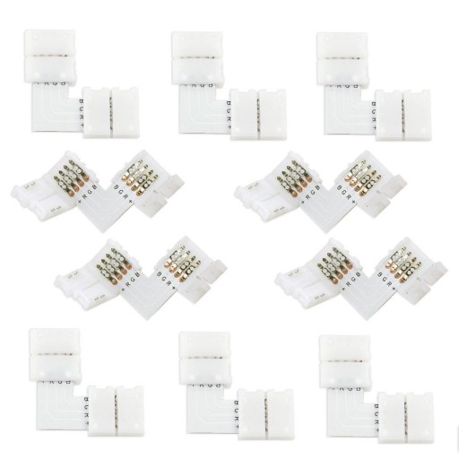 Uhlový konektor, RGB LED pásik 10mm, rohový konektor