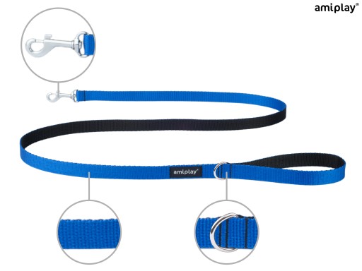 amiplay Klasické vodítko Twist 150 cm M Modré