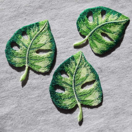 Nášivka, zelené nášivky TERMO Monstera