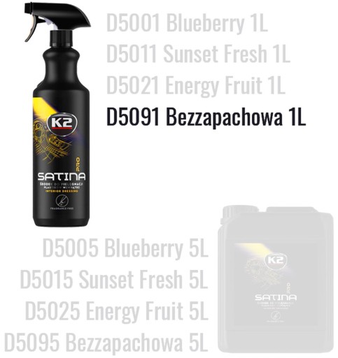 K2 SATINA PRO KOKPIT DRESSING, Bez vône, 1L