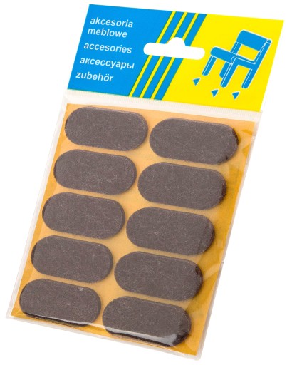 Elipsové plstené podložky 20x44 mm HNEDÉ 10 ks