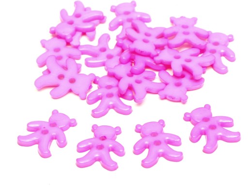 g49 GOMBÍKY akrylový MEDVEĎ 15mm 20ks fialový