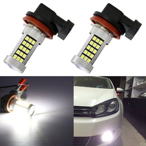 H11 H8 H9 led 63 smd 2835 + denná šošovka DRL
