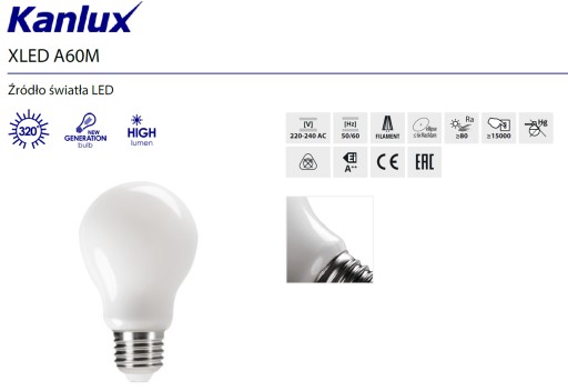 LED žiarovka XLED svetelný zdroj BASE E27 A60M 4,5W-NW-M 470lm 4000K