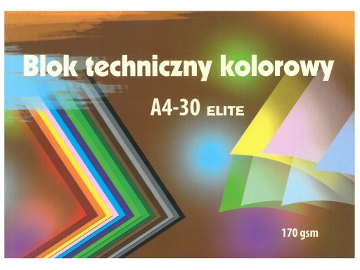 Kreska Elite farebný technický blok, A4, 30 listov