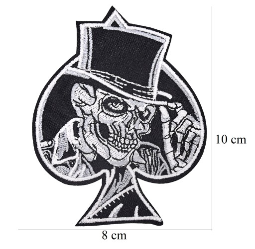 Nažehľovacia nášivka SKULL v klobúku PIK