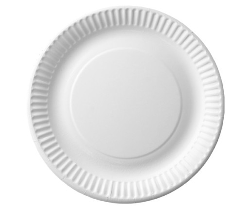 Biele papierové taniere, jednorázové dezertné taniere, 18 cm - 100 ks.