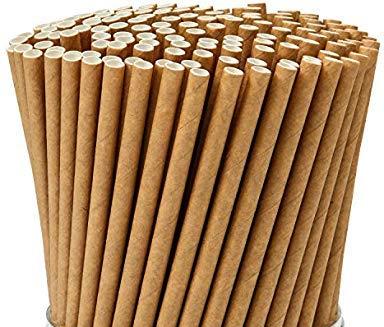 RÚRY z ECO KRAFT PAPIERových slamiek 6mm 20cm 100 kusov