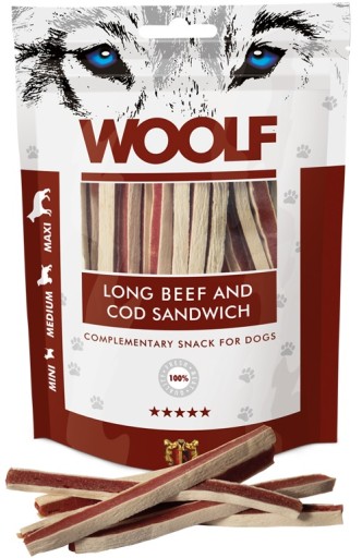 Woolf Long Beef Treska Sendvičová hovädzia treska 100g