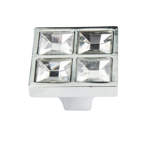KĽÚČKA CRYSTAL SQUARE CHROME Nábytková kľučka 24 mm