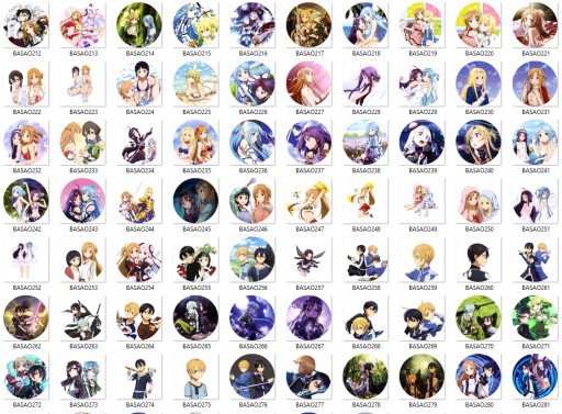 Manga Anime Sword Art Online Pins VEĽKÝ VÝBER