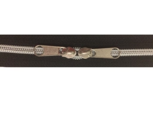 METROVÁ PÁSKA NA Zips STRIEBORNÁ 5 mm + 2 Zipsy