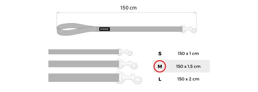 amiplay Classic Twist vodítko 150 cm M Zelená