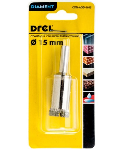 Diamantová dierovacia píla so zrnitosťou 15 mm Drel