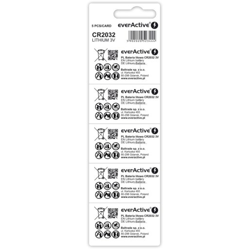 everActive Lithium battery 2032 3V Blister of 5