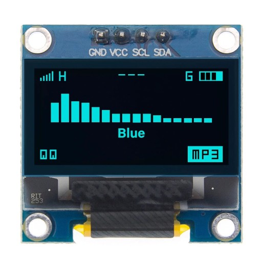0,96-palcový 128x64 I2C 3-5V SSD1306 OLED displej