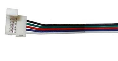 Konektor pre RGBW LED pásik 10mm -5050 s káblom 10cm