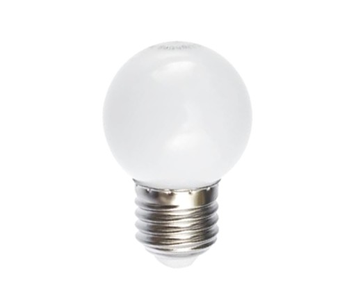 Dekoratívna LED žiarovka E27, 230V 1W, biela