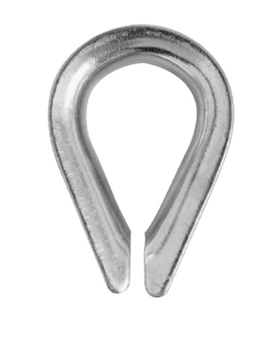 Oceľový pozinkovaný náprstok na laná, oko, golier, 3 mm, DIN6899, 2 ks.