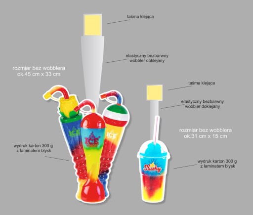 Wobler kiwak pohár granita slushy 30x13cm | Reklama mrazené sorbety