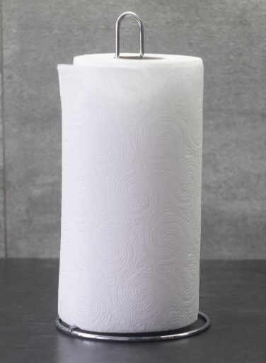 KOVOVÝ stojan na papierové uteráky, strieborný, 28cm