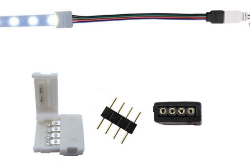 Konektor pre RGB LED pás 10mm so 4-PIN káblom, samec