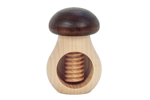 Luskáčik MUSHROOM, drevený, hnedý
