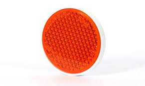 Okrúhly oranžový reflektor fi-75mm, priskrutkovaný