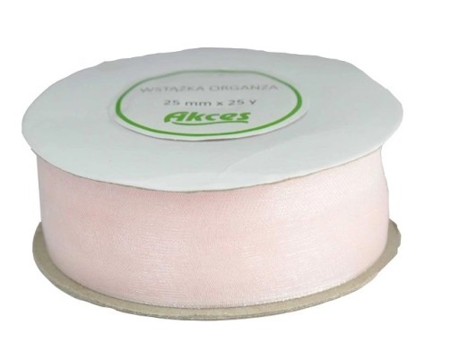 SVETLORUŽOVÁ ORGANZA ŠIFÓNOVÁ STUHA 12MM 22M