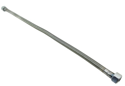 Flexibilná kompresorová rúrka s oceľovým opletením, dva 26 mm konektory, dĺžka 80 cm