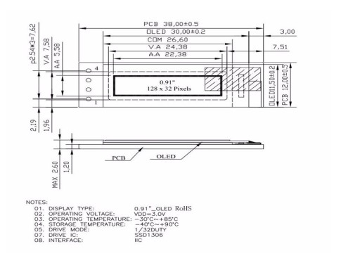 LCD OLED 0,91