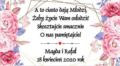 Etikety nálepky na svadobnú tortu 20 ks