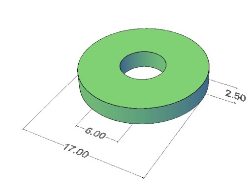Prstencový magnet MP 17x6x2,5 N38