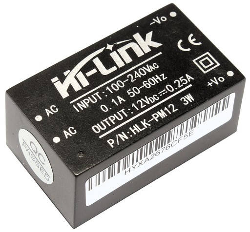 Napájací modul 12V 0,25A 3W AC DC 230V HLK-PM12