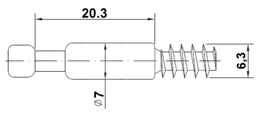 KOLÍK PRE EXCENTRICKÉ PRIPOJENIE ZÁVIT EÚ 20 mm x 50