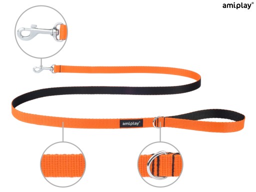 amiplay Klasické vodítko Twist 150 cm M Orange