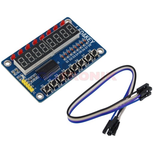 LED displej + tlačidlá modulu TM1638