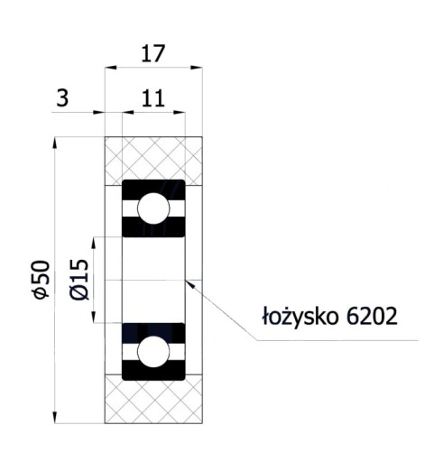 VALCE VALCE fi 50mm TLAKOVÉ VALCE šírka 17mm