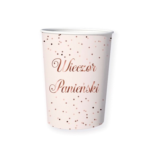 Pastelovo ružové poháre na Valentína - 6 ks