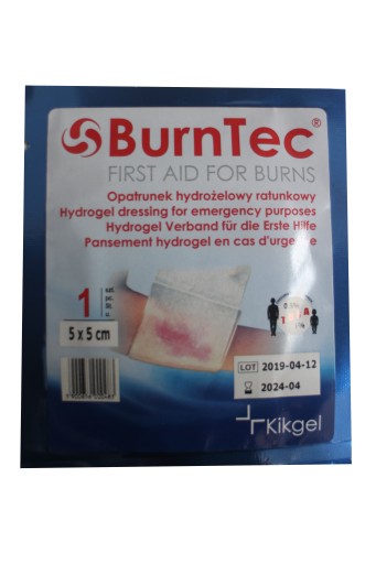 Hydrogélový záchranný obväz 5x5cm BurnTec Kikgel